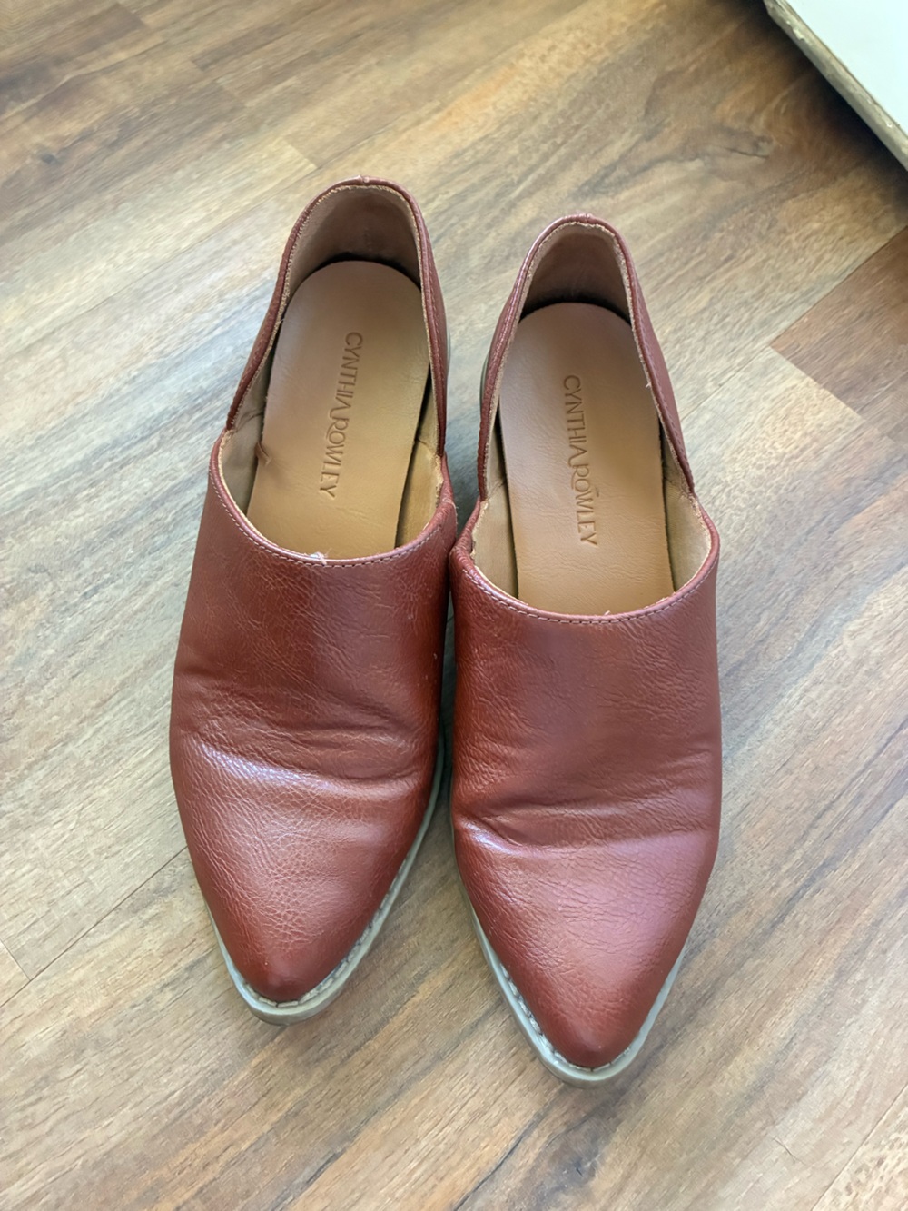Cynthia Rowley Brown Pleather Slip-On Booties